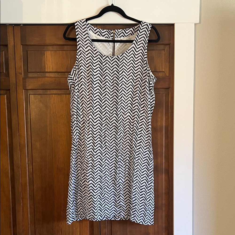 Charming Charlie Black & White Chevron Mini Dress